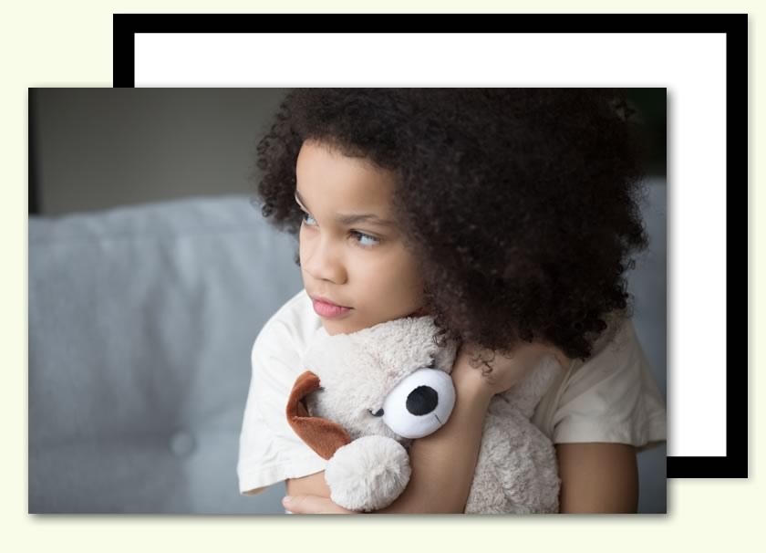 Autistic girl with teddy bear